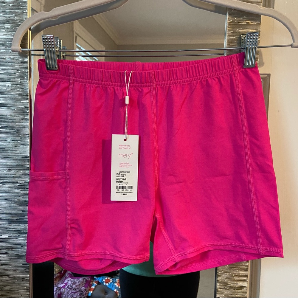 Lilly Pulitzer Vibrant Pink Athletic Shorts NWT